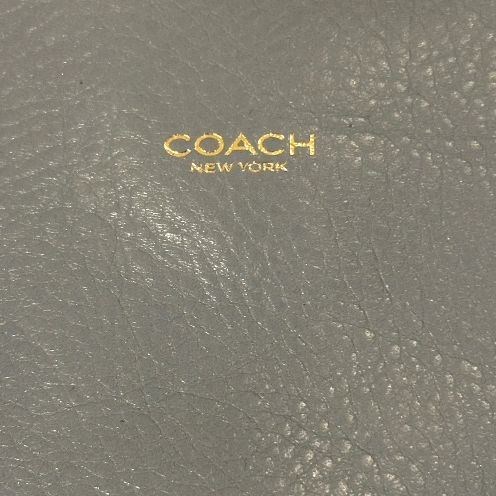 NWOT Coach Dusty Blue Leather Tote - Picture 3 of 12